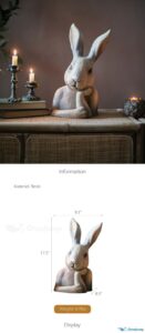 Orcajump - Easter Bunny Daydream standbeelddecoratie - gemaakt van hars in 2025 | Bunny -standbeeld, konijn beeldhouwkunst, sculptuur van papieren maché -kunst 1 66ab807895a96fa8ccb2eb60aa6e67c1